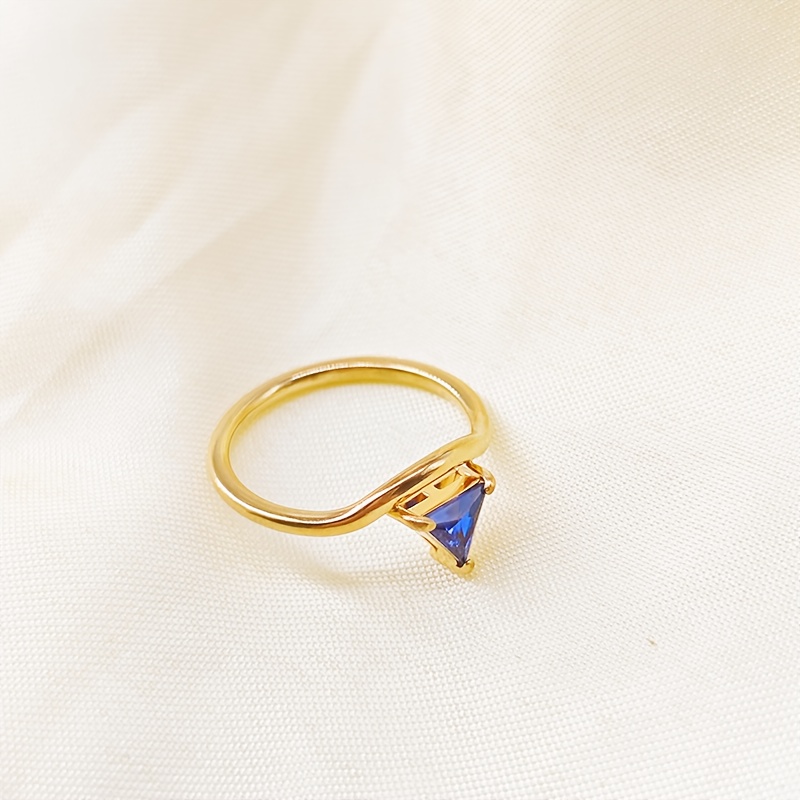 Women's Minimalist Stainless Steel Triangle Ring, Birthday Gift